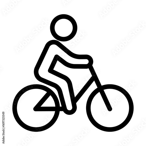 Cycling Person Line Icon of Bike Sharing and Rentals Icon Set
