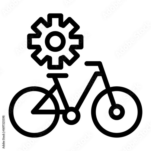 Bike Maintenance Line Icon of Bike Sharing and Rentals Icon Set