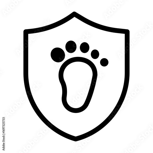 Digital Footprint Protection Line Icon of Digital Forensic Icon Set