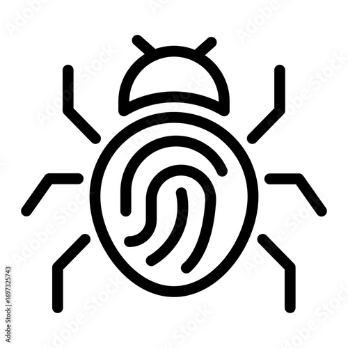 Malware Forensics Line Icon of Digital Forensic Icon Set