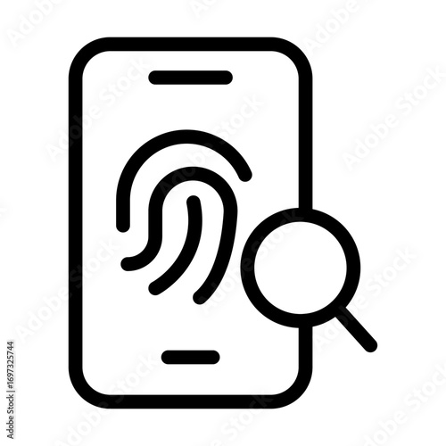 Mobile Forensics Line Icon of Digital Forensic Icon Set