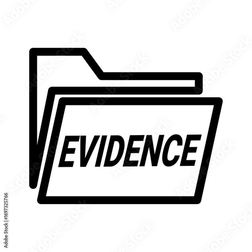 Digital Evidence Collection Line Icon of Digital Forensic Icon Set