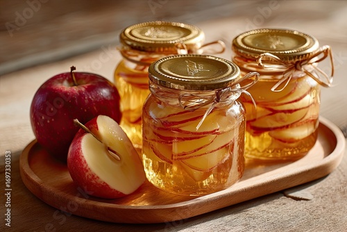 Infused apple honey with fresh apples