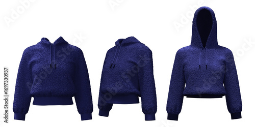 Dense fleece hoodie in deep purple for comfortable casual wear