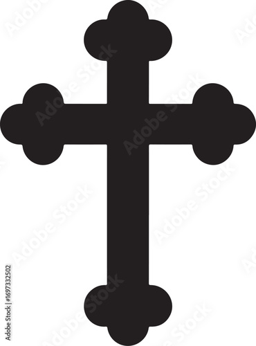 Bold Black Cross with Budded Ends, Religious Symbolism