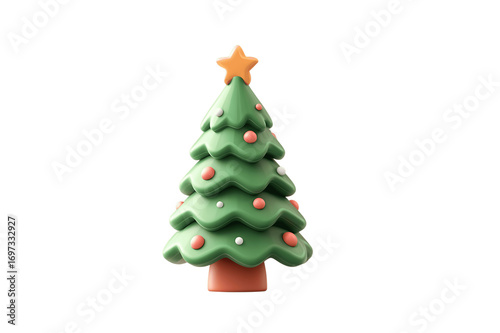 A Charming 3D Rendered Christmas Tree Decoration