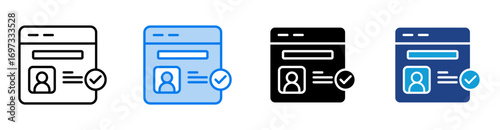 Account icon set multiple style collection