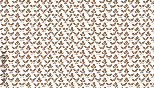 Brown stylized plant sprouts with leaves pattern on a white background leaf