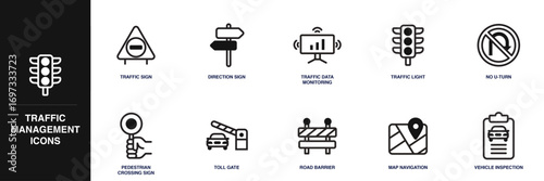 Traffic Management Line Icon Set