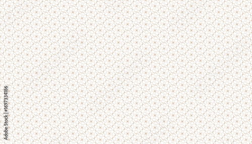 Intricate pattern of small brown outlined flowers on a white background seamless floral