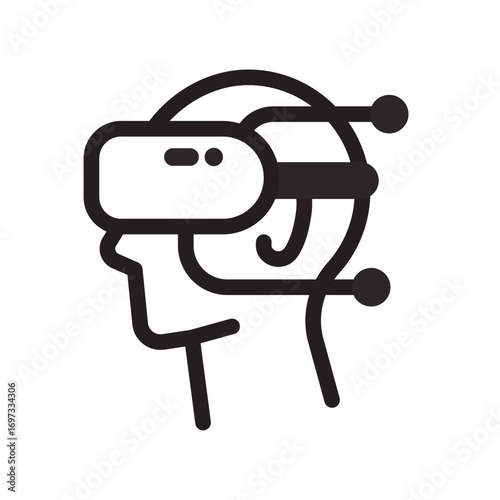AR Headset Line Icon of Augmented Reality (AR) Applications Icon Set