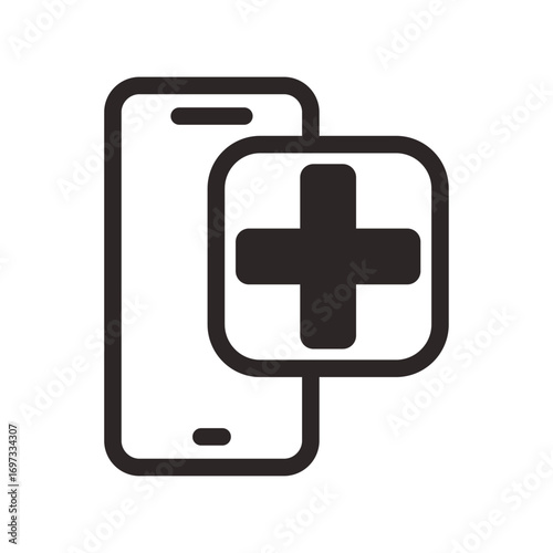 AR Medical App Line Icon of Augmented Reality (AR) Applications Icon Set