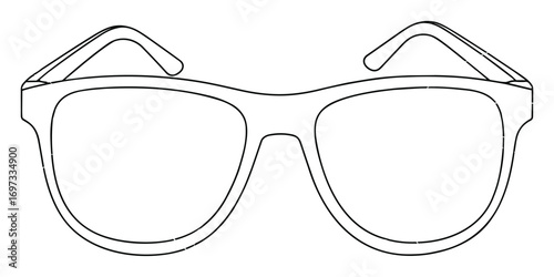Detailed line drawing of fashionable eyewear, providing a clean graphic outline.