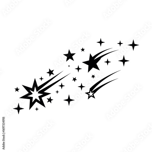 Shooting stars icon vector design isolated on white background