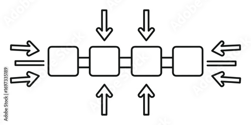 Diagram of a Process with Inputs and Outputs, Illustrated with Arrows and Boxes.