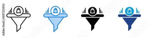 Filter icon set multiple style collection