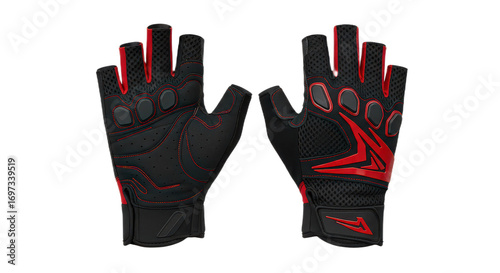 Wallpaper Mural Pair of black and red fingerless gloves isolated on transparent background for cycling or fitness activity Torontodigital.ca