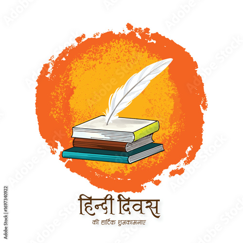 Happy hindi divas indian mother language celebration card design