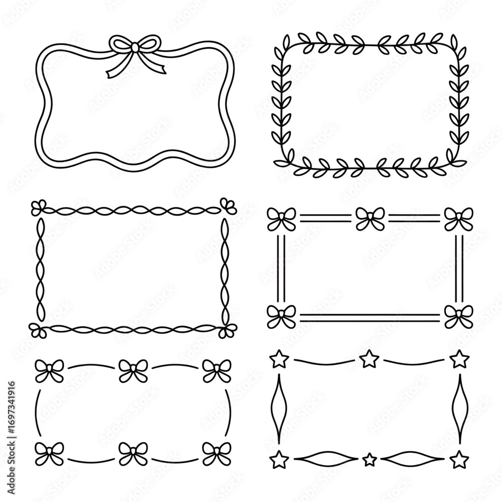Fototapeta premium Set of a many frame illustration vector