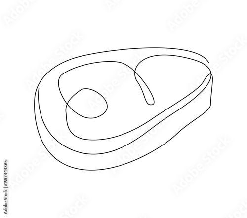Steak One Line Art Isolated
