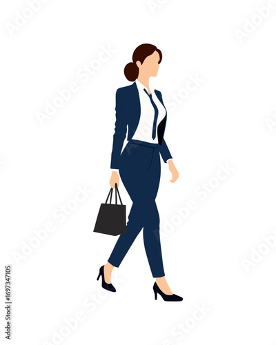 Flat vector people and illustration, woman with formal executive outfit