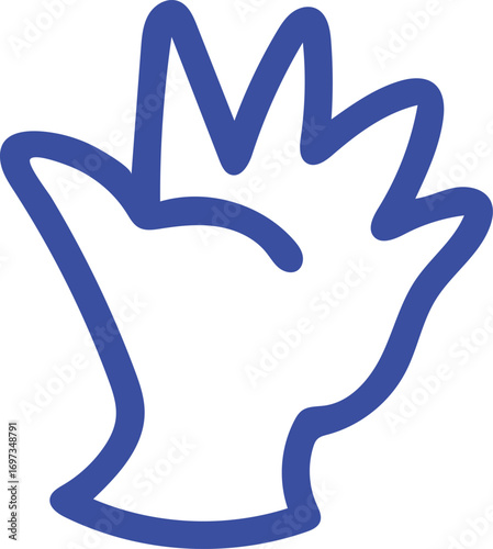 Hand Waving Hello or Goodbye Gesture Illustration