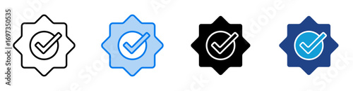 Verified icon set multiple style collection