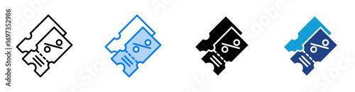 Coupon icon set multiple style collection