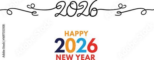 Celebrate the upcoming year with a festive "Happy 2026 New Year" graphic.