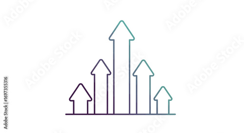 Upward trending arrows representing growth and success.