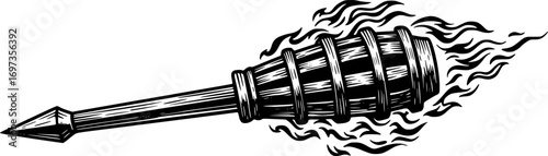 A fire torch art vector illustration
