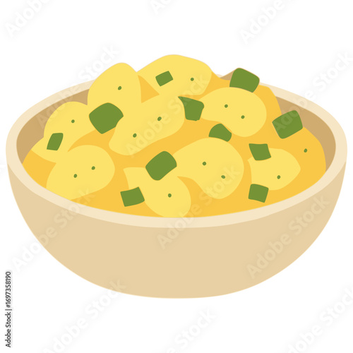 Kartoffelsalat Germany potato salad flat color vector illustration template design