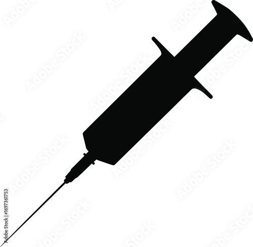 Black syringe medical instrument injection needle