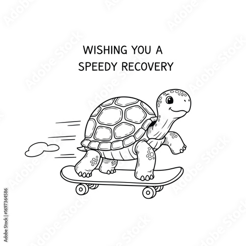turtle speedy recovery get well soon card