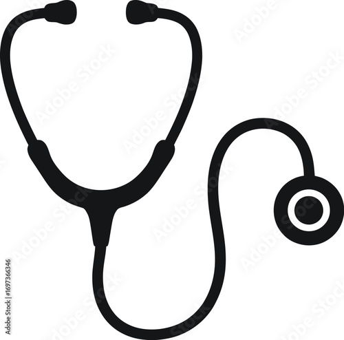 Black stethoscope medical instrument healthcare doctor