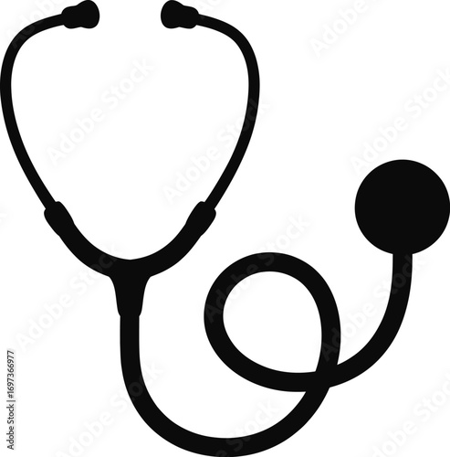 Black stethoscope medical instrument healthcare doctor