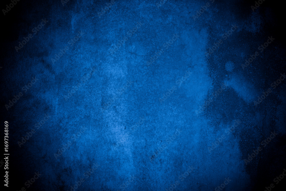 Naklejka premium Old wall pattern texture cement blue dark abstract blue color design are light with black gradient background.