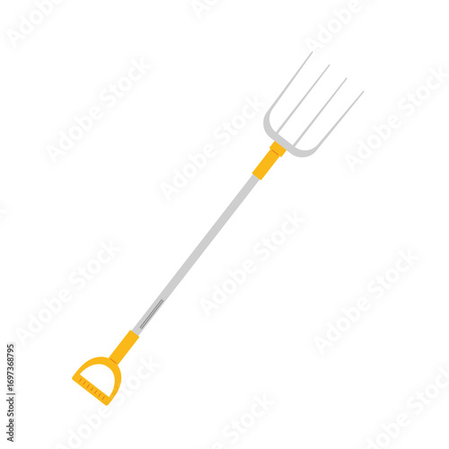 Garden tool used for tilling soil during spring planting season in a backyard setting