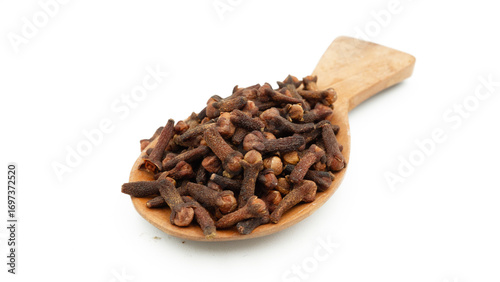 Wallpaper Mural Cengkeh or cloves are aromatic dried flower buds. Dried cloves isolated on white background with clipping path. Flat lay or top view. Torontodigital.ca