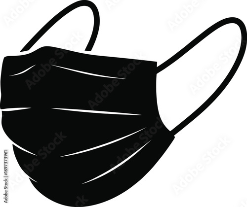 Black surgical mask with ear loops face mask medical mask