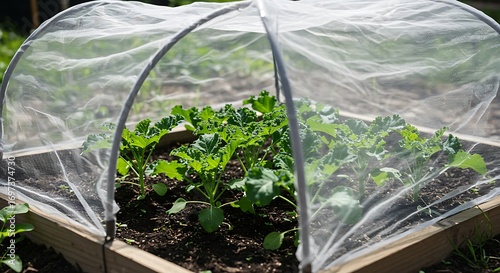 Protective covering over vegetable plants