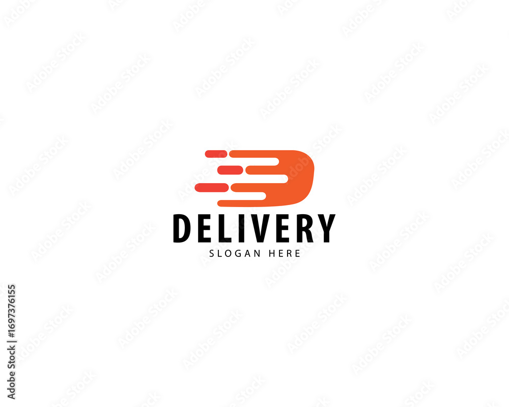 Obraz premium Delivery Logo. Fast Logo Delivery For your Business With Letter D