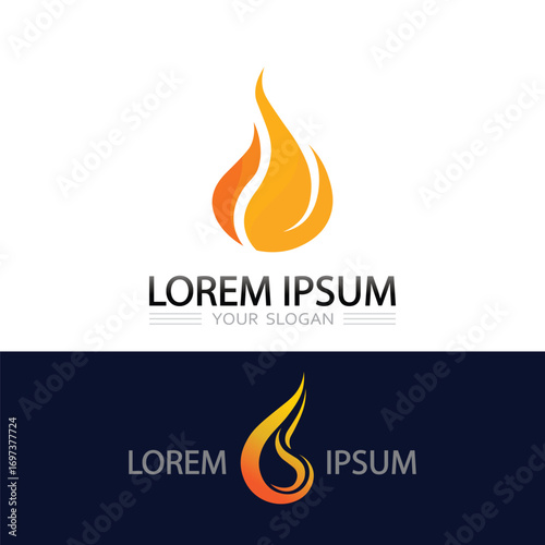Abstract fire flame vector logo design for energy company and brand identity