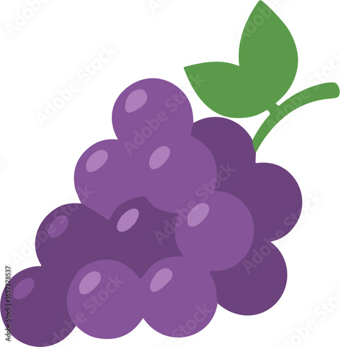 Simple Flat Style Bunch of Purple Grape Fruit Graphic Icon
