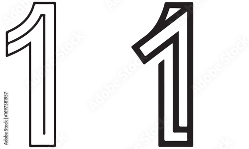 Contrasting Stylized Number 11 Designs