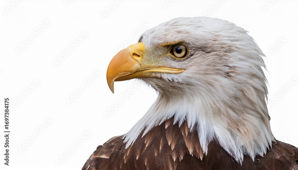 Obraz premium Bald eagle head close-up, sharp gaze