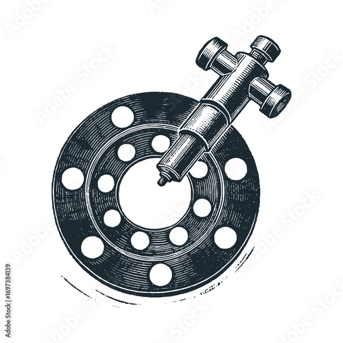 Spin washer with pressure – Black and White Icon Vector and Illustration