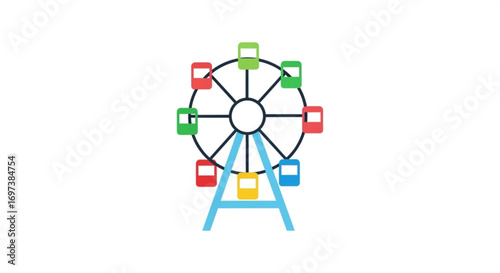 Illustration of a colorful ferris wheel, perfect for amusement park and carnival