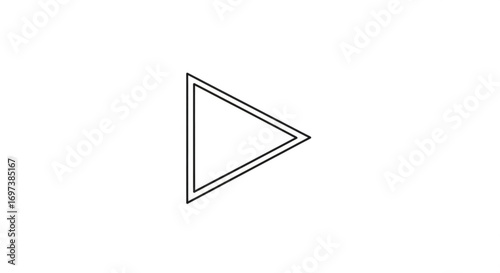 Minimalist play icon, representing media, video, and forward movement in design