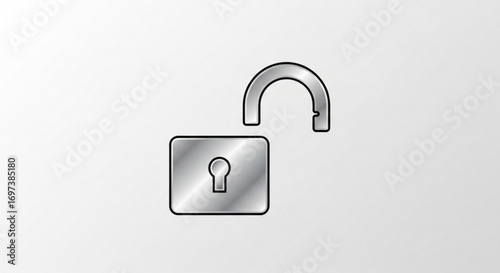 Unlock icon, symbolizing freedom, security, and access in a minimalist design